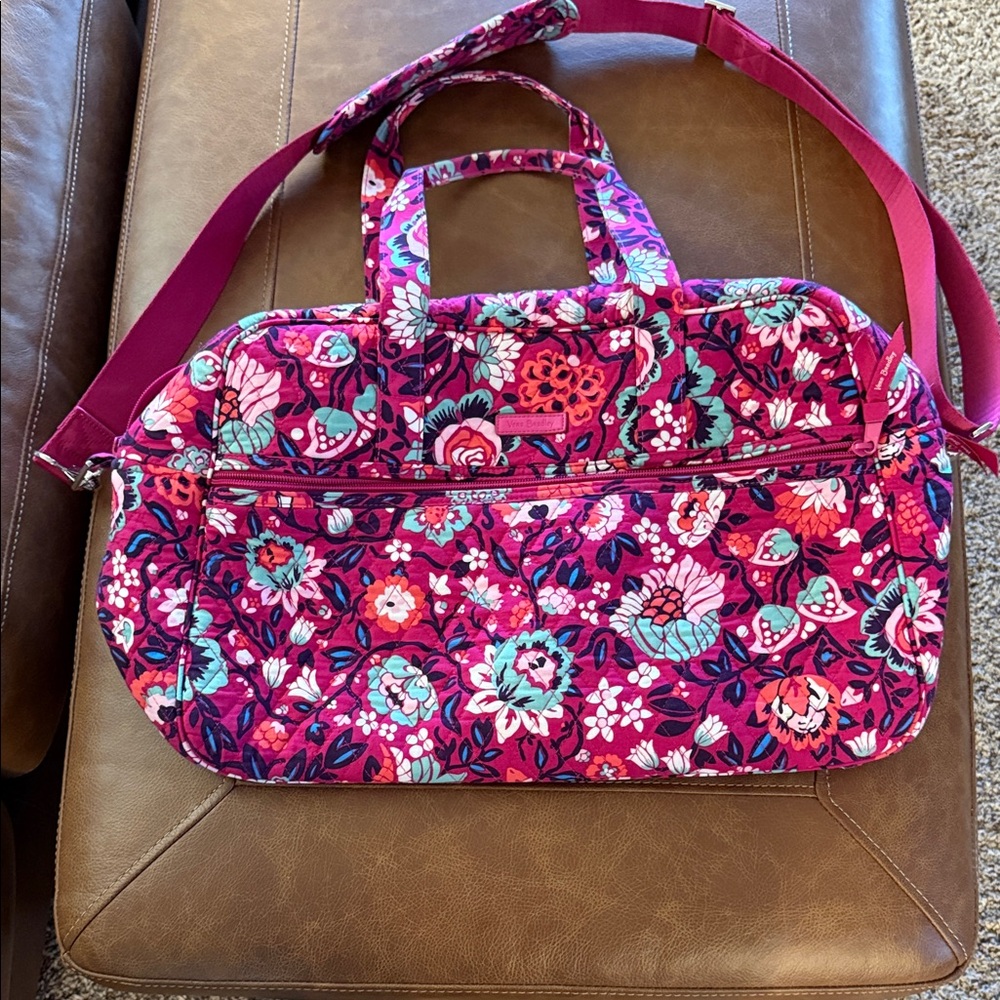 Vera Bradley Vibrant Pink and Purple Floral Travel Bag